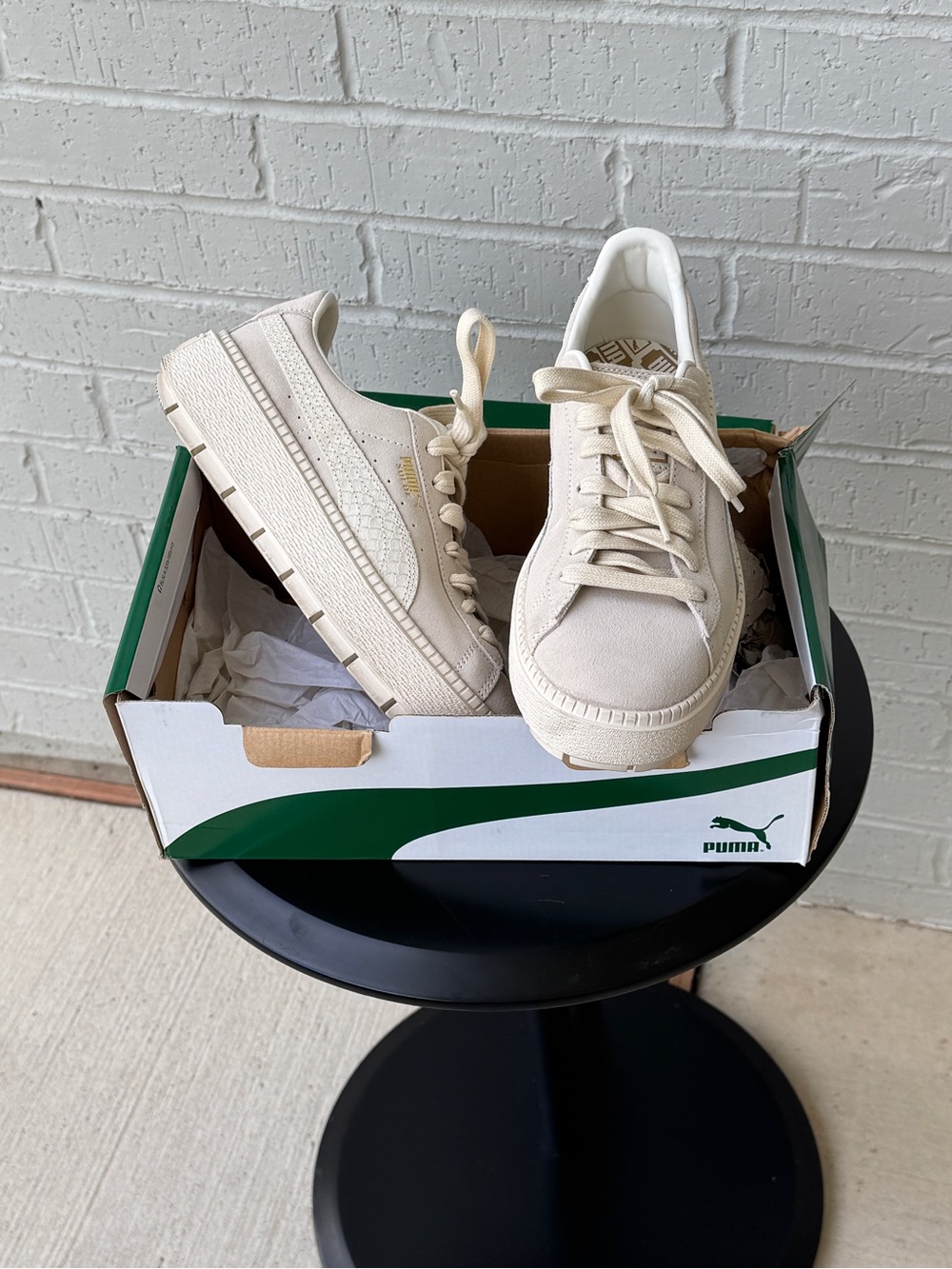 Puma Suede Platform Sneakers - Whisper White/Cream - Picture 3 of 4
